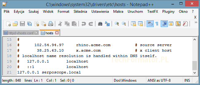 Plik hosts Windows