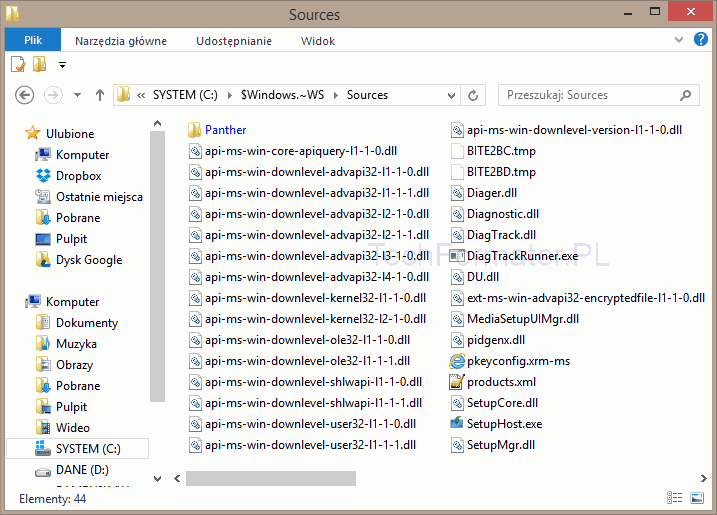 Ukryty katalog z plikami tymczasowymi Windows 10