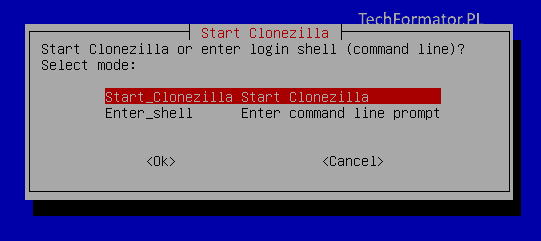 Start CloneZilla