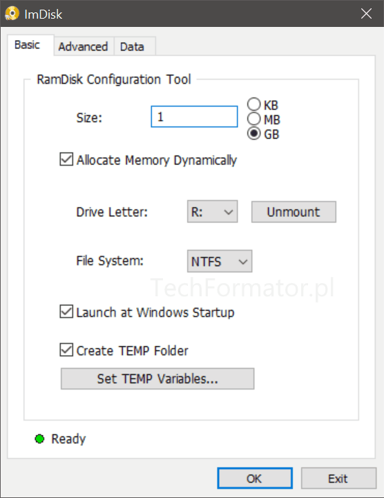 imDisk Ramdysk Windows 10